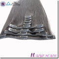 Hot selling wholesale double drawn virgin remy human hair extention 120g clip in hair